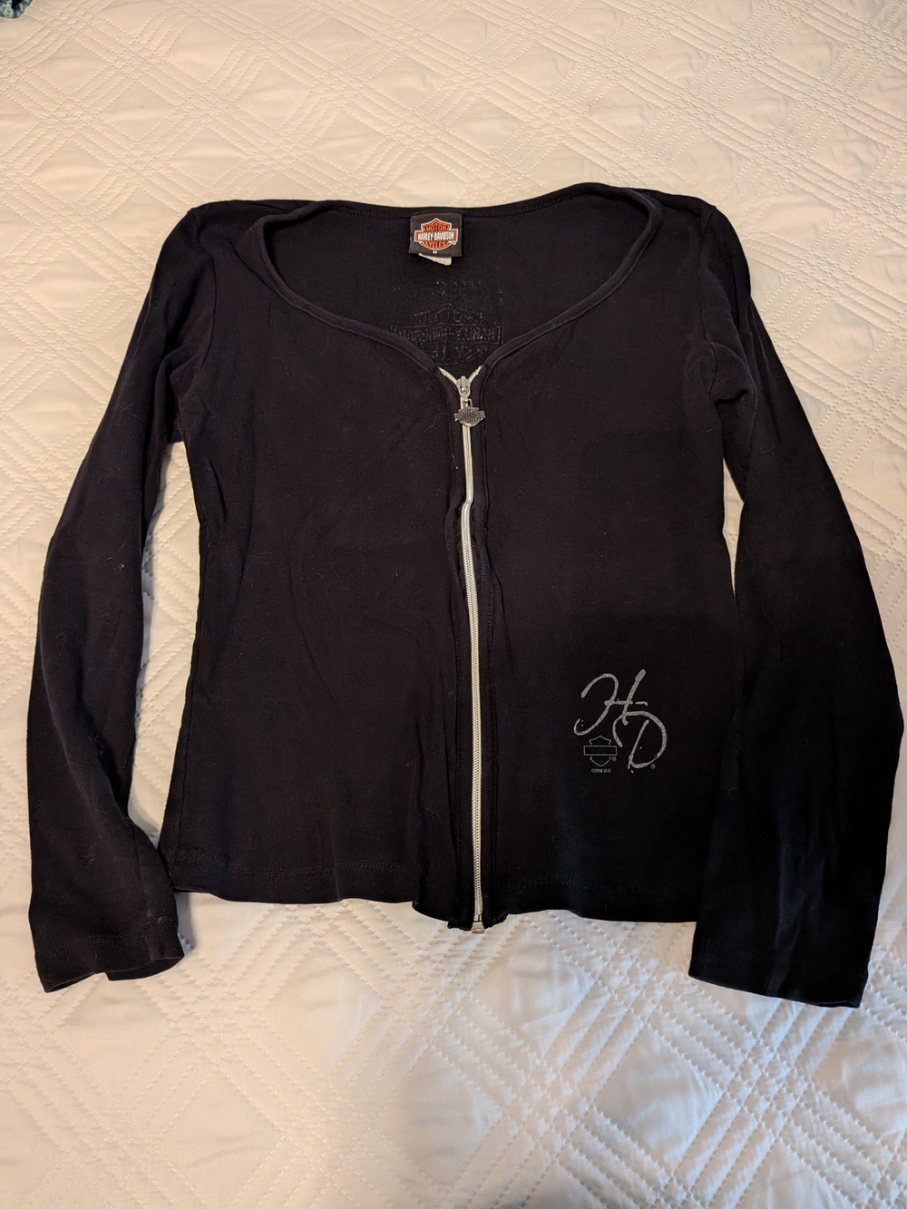 Harley-Davidson Women's Black Zip-Up Long Sleeve Hoodie